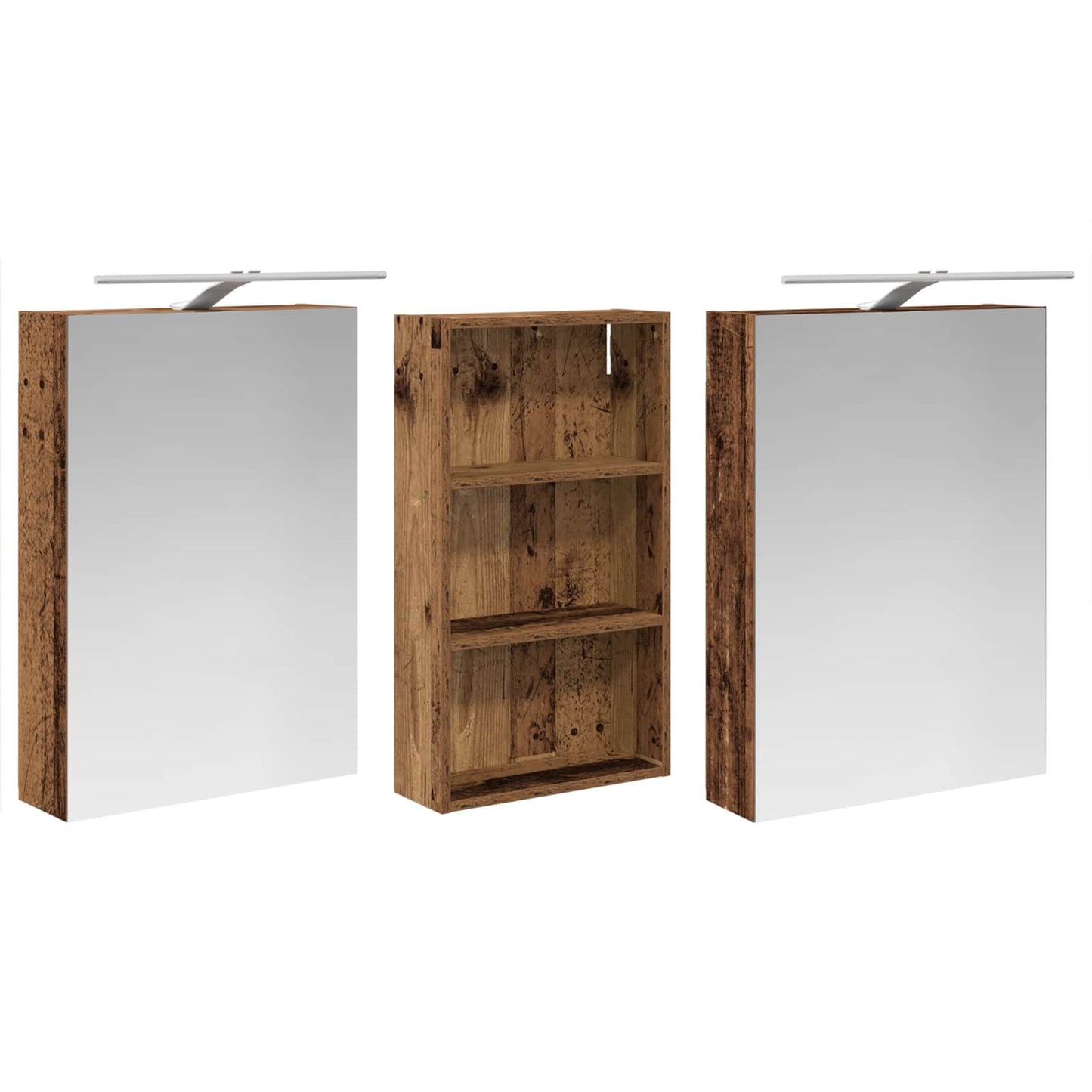 Bathroom Cabinet Set 3 pcs 140 x 14.5 x 70 cm Engineered wood