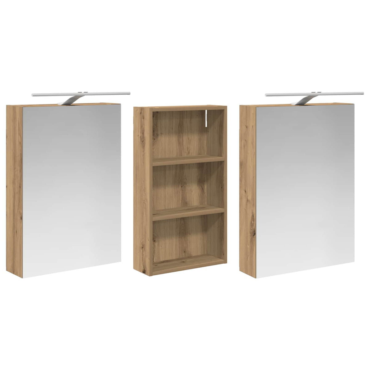 Bathroom Cabinet Set 3 pcs 140 x 14.5 x 70 cm Engineered wood