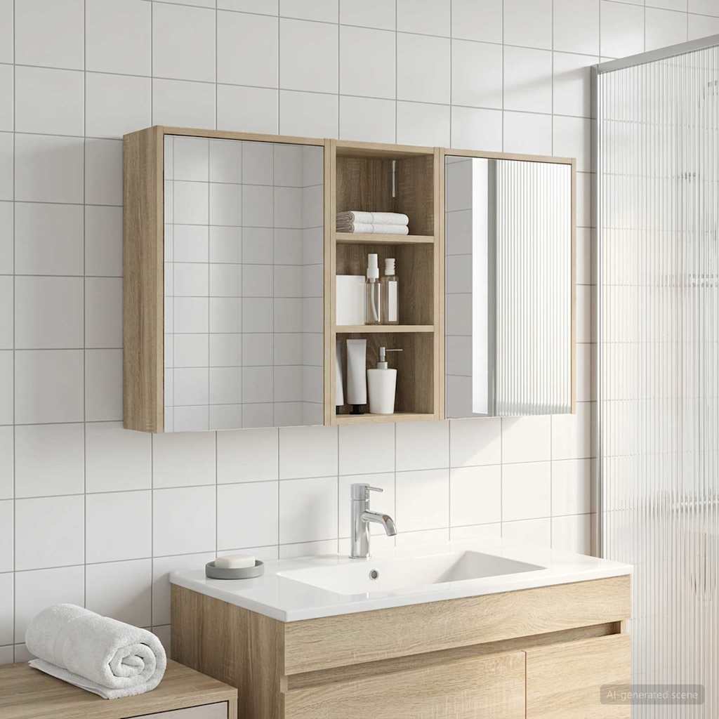 Bathroom Cabinet Set 3 pcs 116 x 16 x 62.5 cm Engineered wood