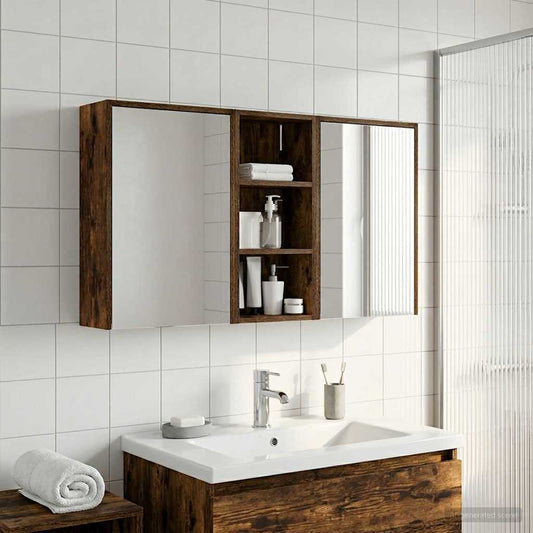Bathroom Cabinet Set 3 pcs 116 x 16 x 62.5 cm Engineered wood