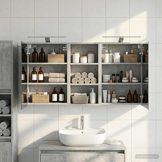 Bathroom Cabinet Set 3 pcs 116 x 16 x 62.5 cm Engineered wood