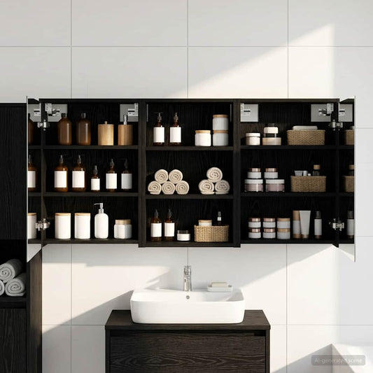 Bathroom Cabinet Set 3 pcs 126 x 16 x 62.5 cm Engineered wood