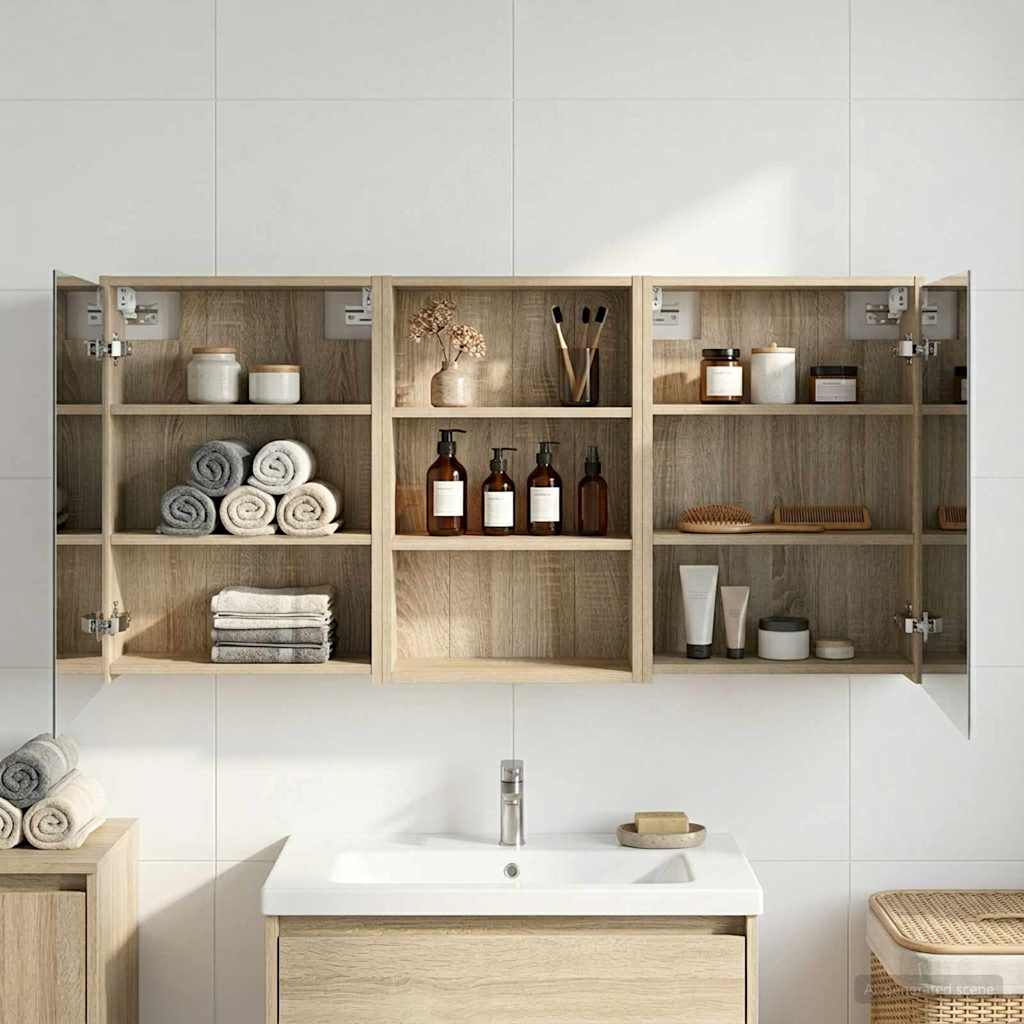 Bathroom Cabinet Set 3 pcs 126 x 16 x 62.5 cm Engineered wood