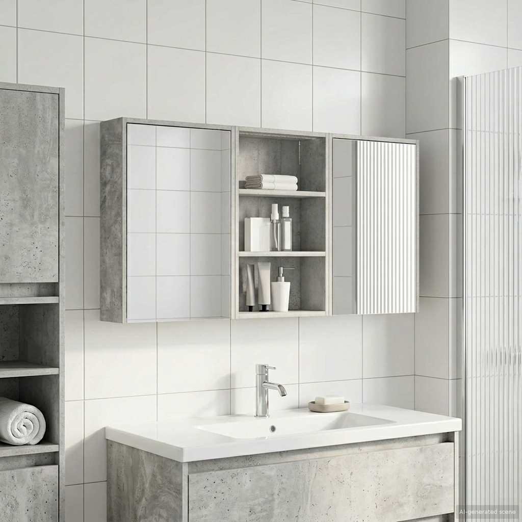 Bathroom Cabinet Set 3 pcs 126 x 16 x 62.5 cm Engineered wood