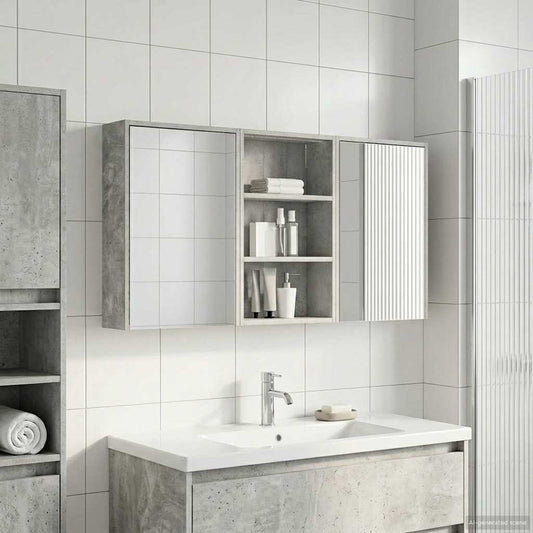 Bathroom Cabinet Set 3 pcs 126 x 16 x 62.5 cm Engineered wood