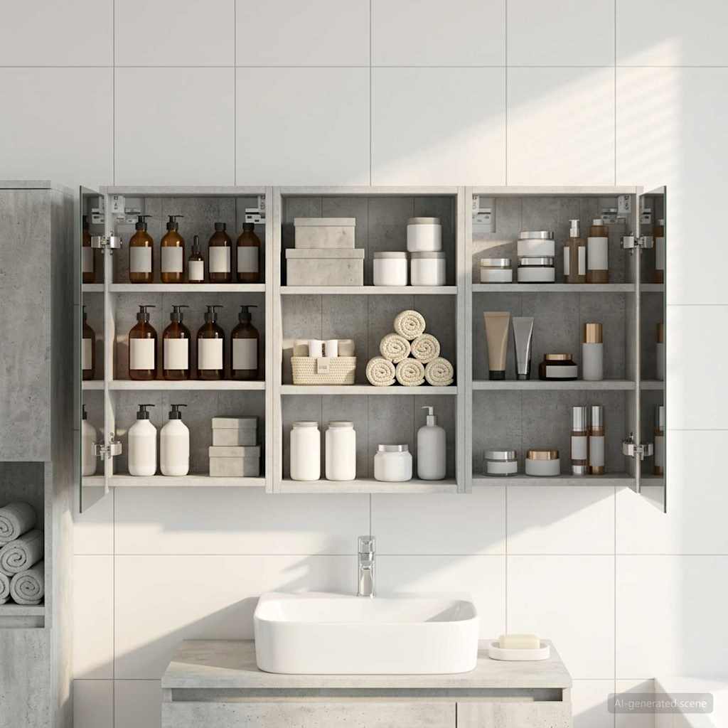 Bathroom Cabinet Set 3 pcs 126 x 16 x 62.5 cm Engineered wood