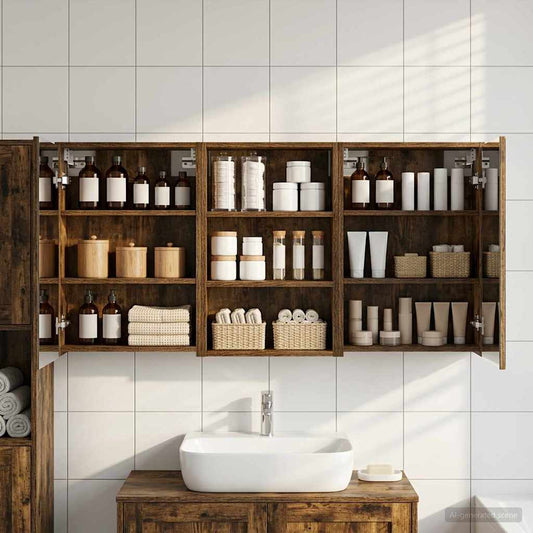 Bathroom Cabinet Set 3 pcs 126 x 16 x 62.5 cm Engineered wood
