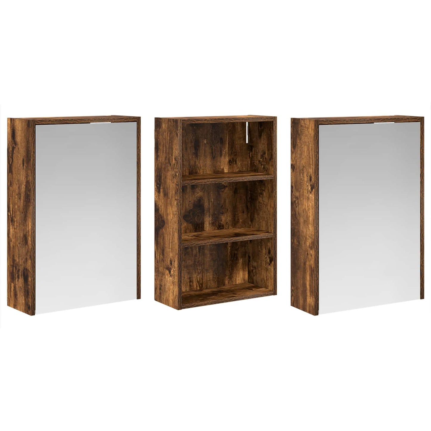 Bathroom Cabinet Set 3 pcs 126 x 16 x 62.5 cm Engineered wood