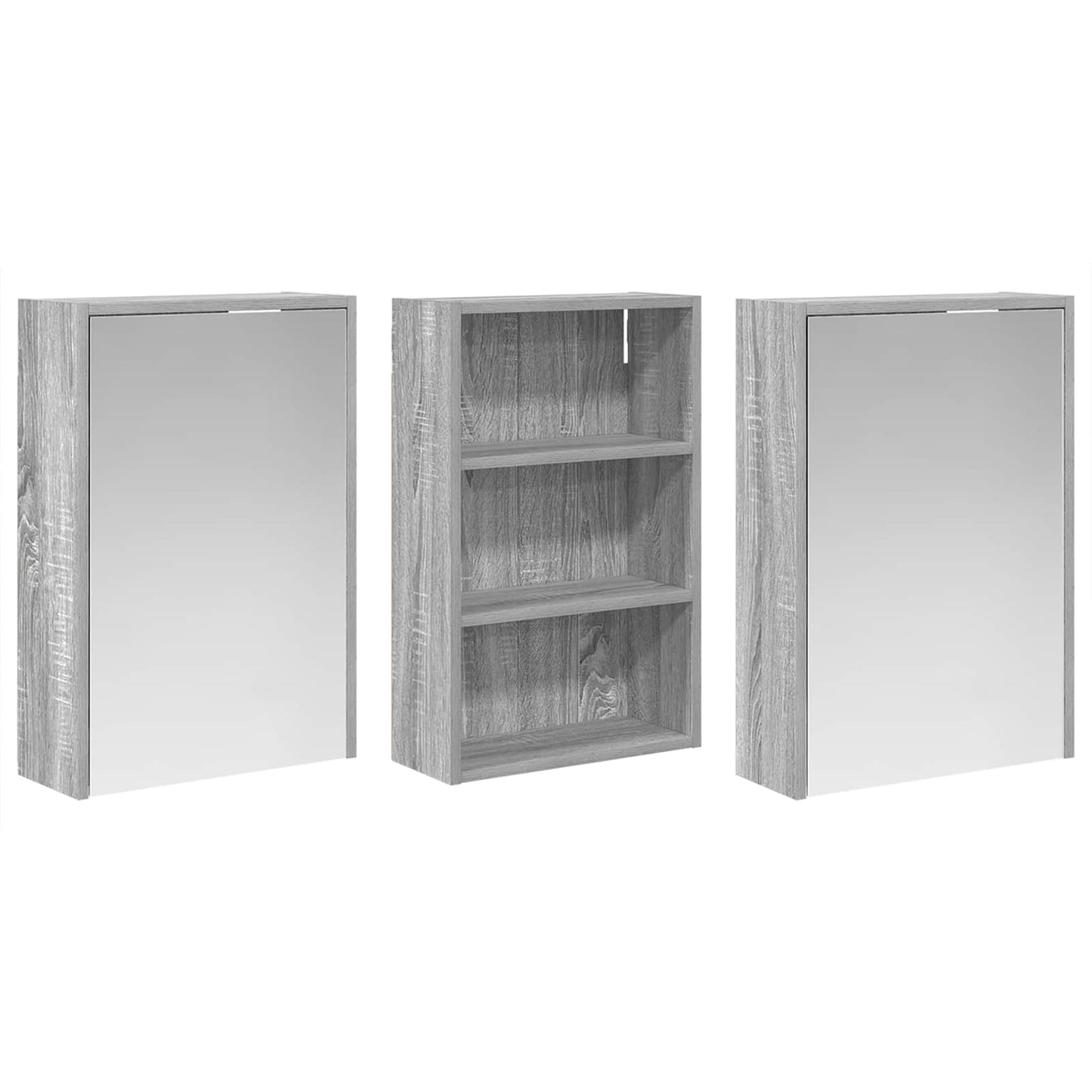 Bathroom Cabinet Set 3 pcs 126 x 16 x 62.5 cm Engineered wood