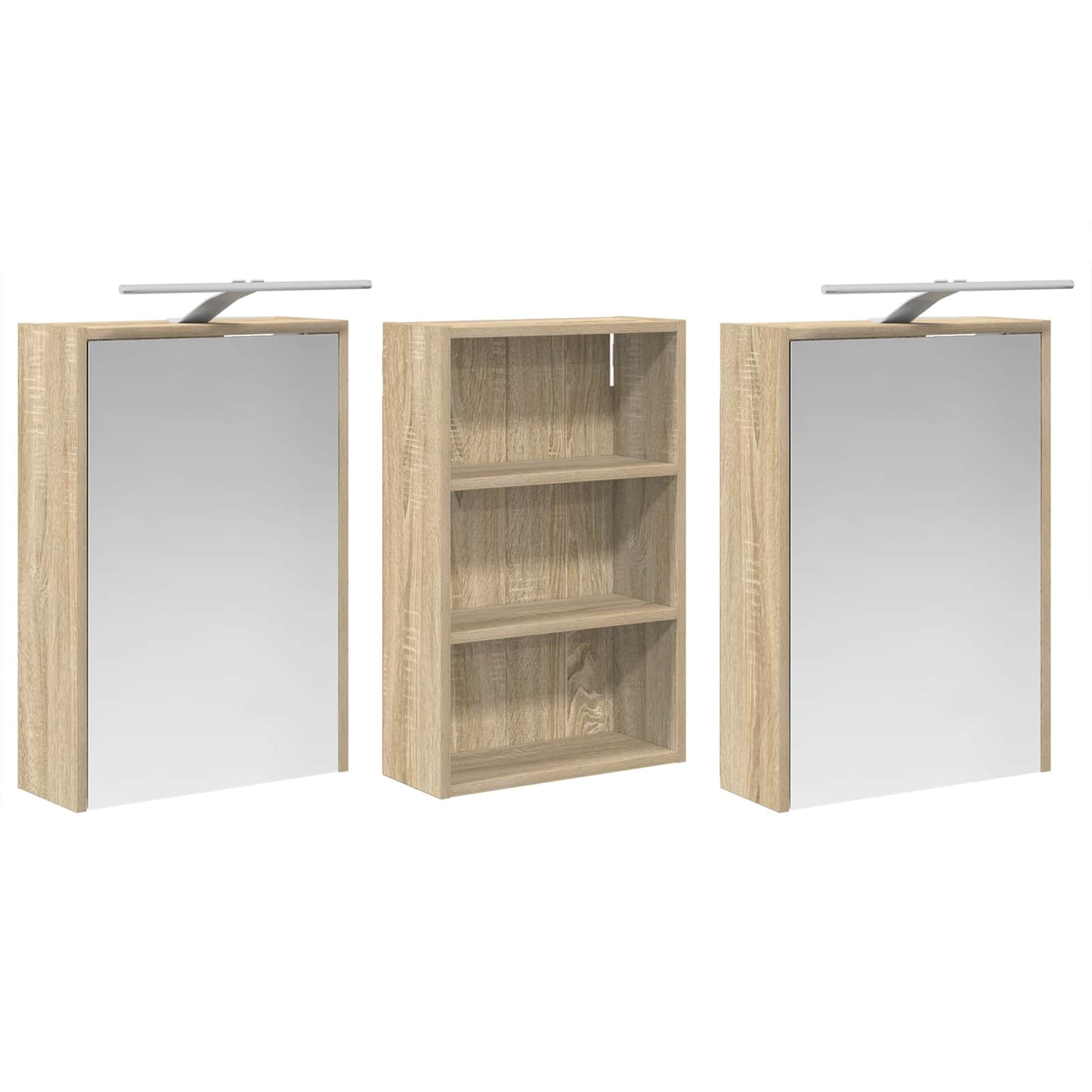 Bathroom Cabinet Set 3 pcs 126 x 16 x 62.5 cm Engineered wood