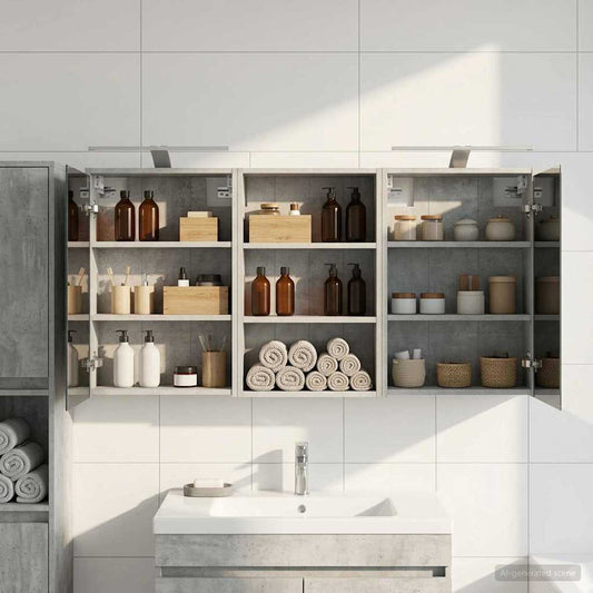Bathroom Cabinet Set 3 pcs 126 x 16 x 62.5 cm Engineered wood