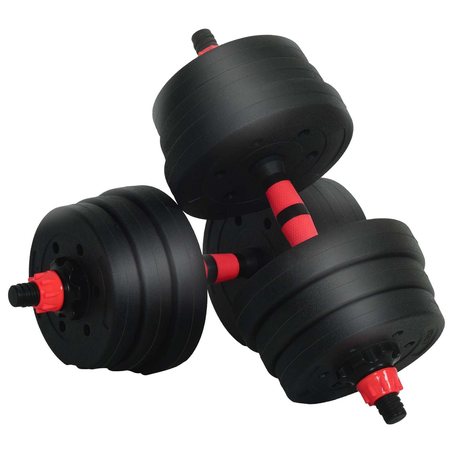 2-in-1 Dumbbell Set 30kg Black and Red