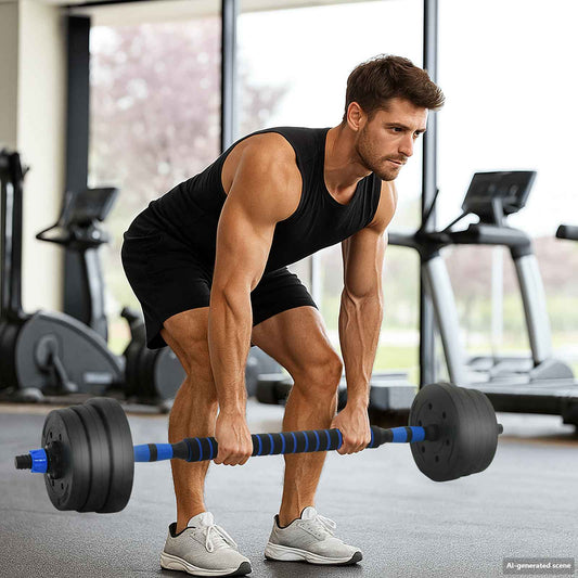 4-in-1 Dumbbell Set 30kg Black and Blue