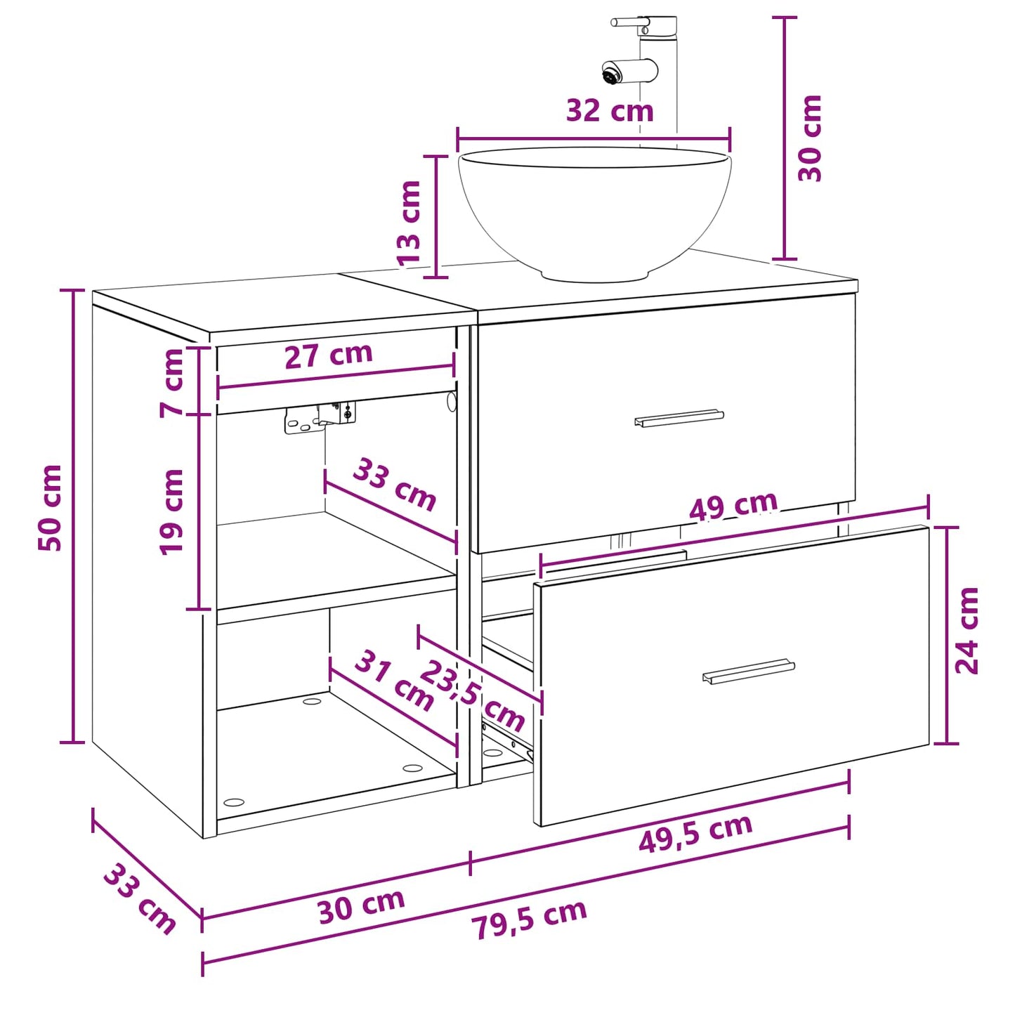 Bathroom Furniture Set 2 pcs Sonoma Oak Engineered Wood