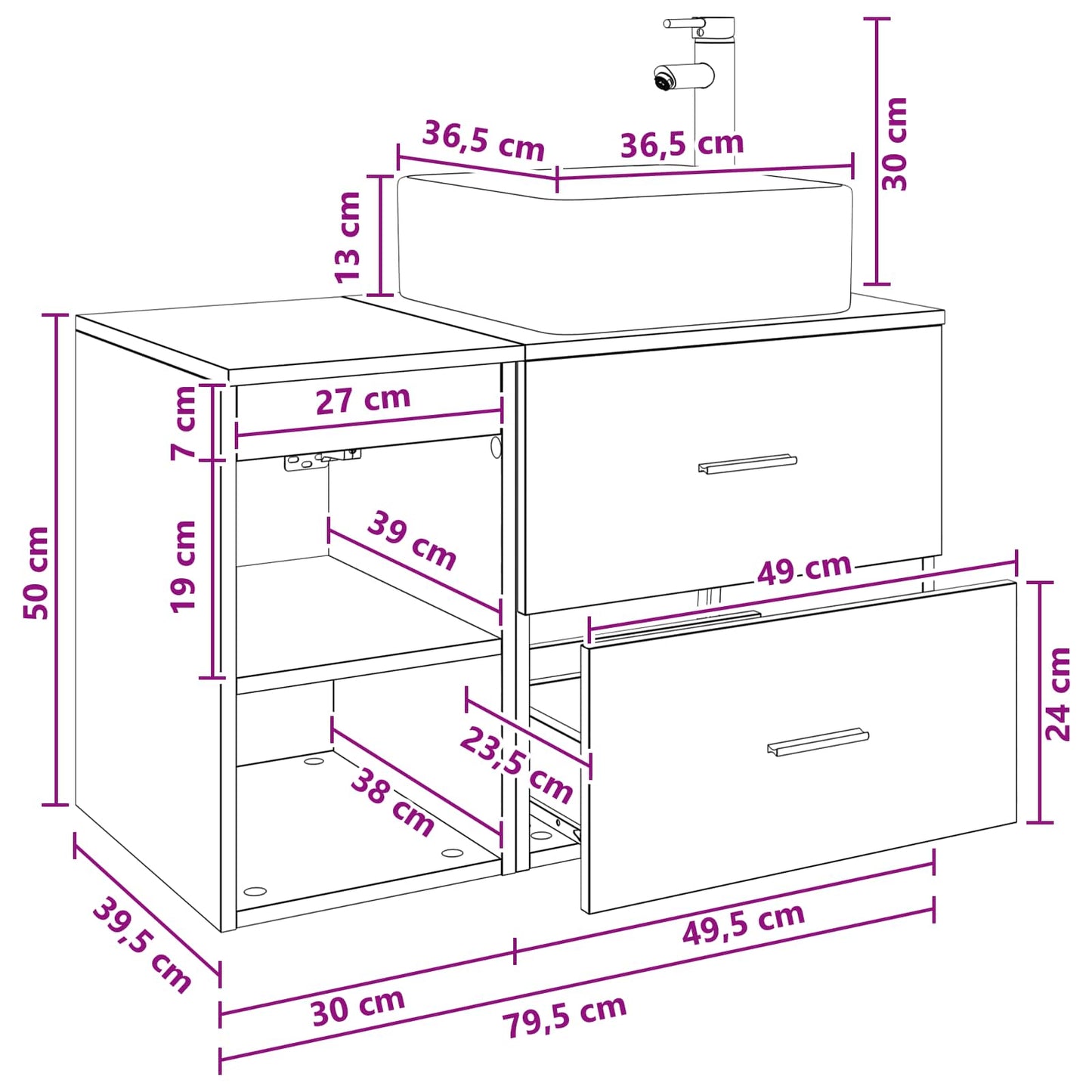 Bathroom Furniture Set 2 pcs Sonoma Oak Engineered Wood