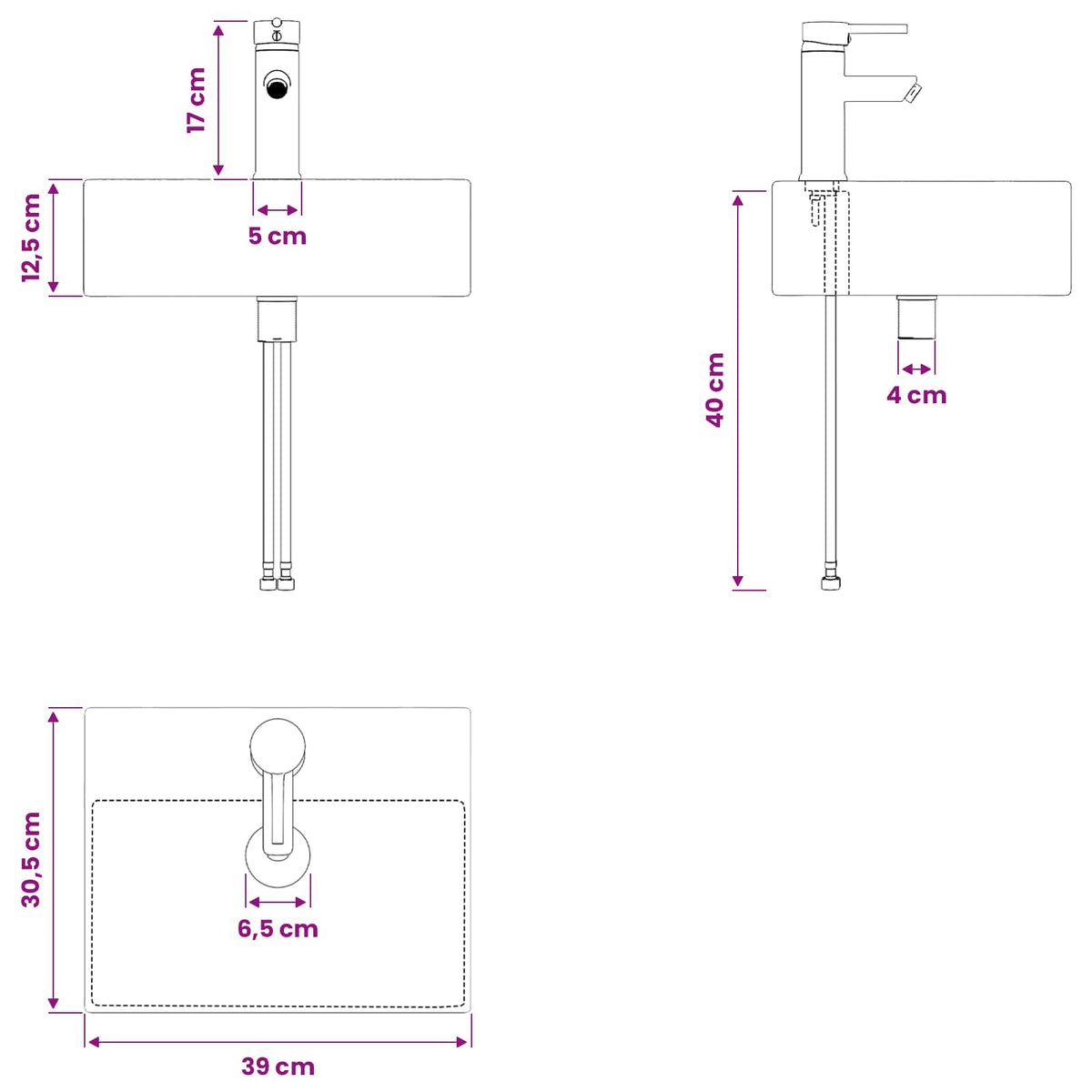 Bathroom Cabinet Set 2 pcs Smoked Oak 79.5 x 41 x 79.5 cm