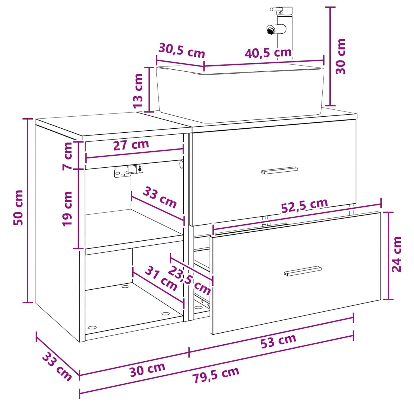 Bathroom Furniture Set 2 pcs White Engineered Wood