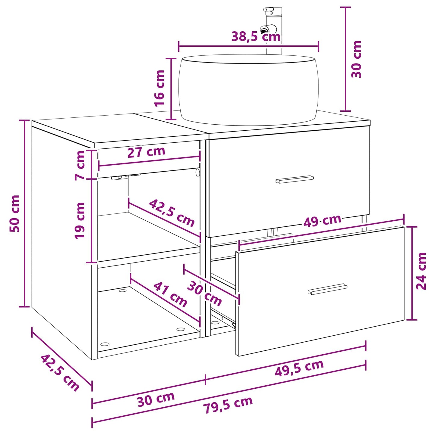 Bathroom Furniture Set 2 pcs Sonoma Oak Engineered Wood