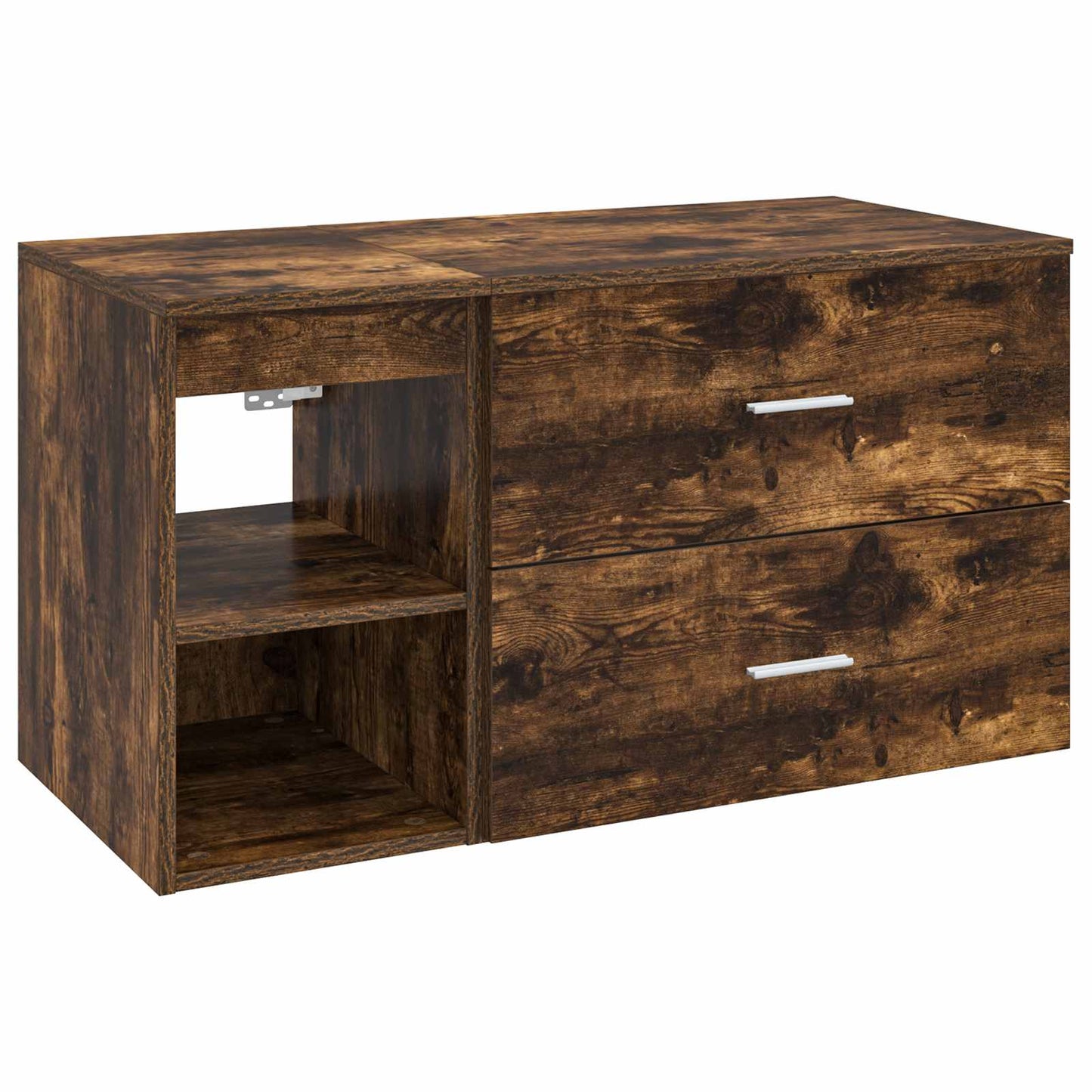 Bathroom Furniture Set 2 pcs Smoked Oak Engineered Wood