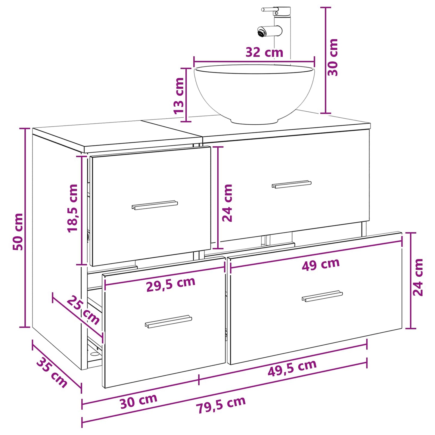 Bathroom Furniture Set 2 pcs Old Wood Engineered Wood
