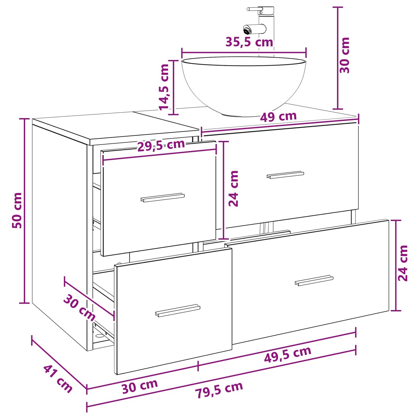 Bathroom Furniture Set 2 pcs Smoked Oak Engineered Wood