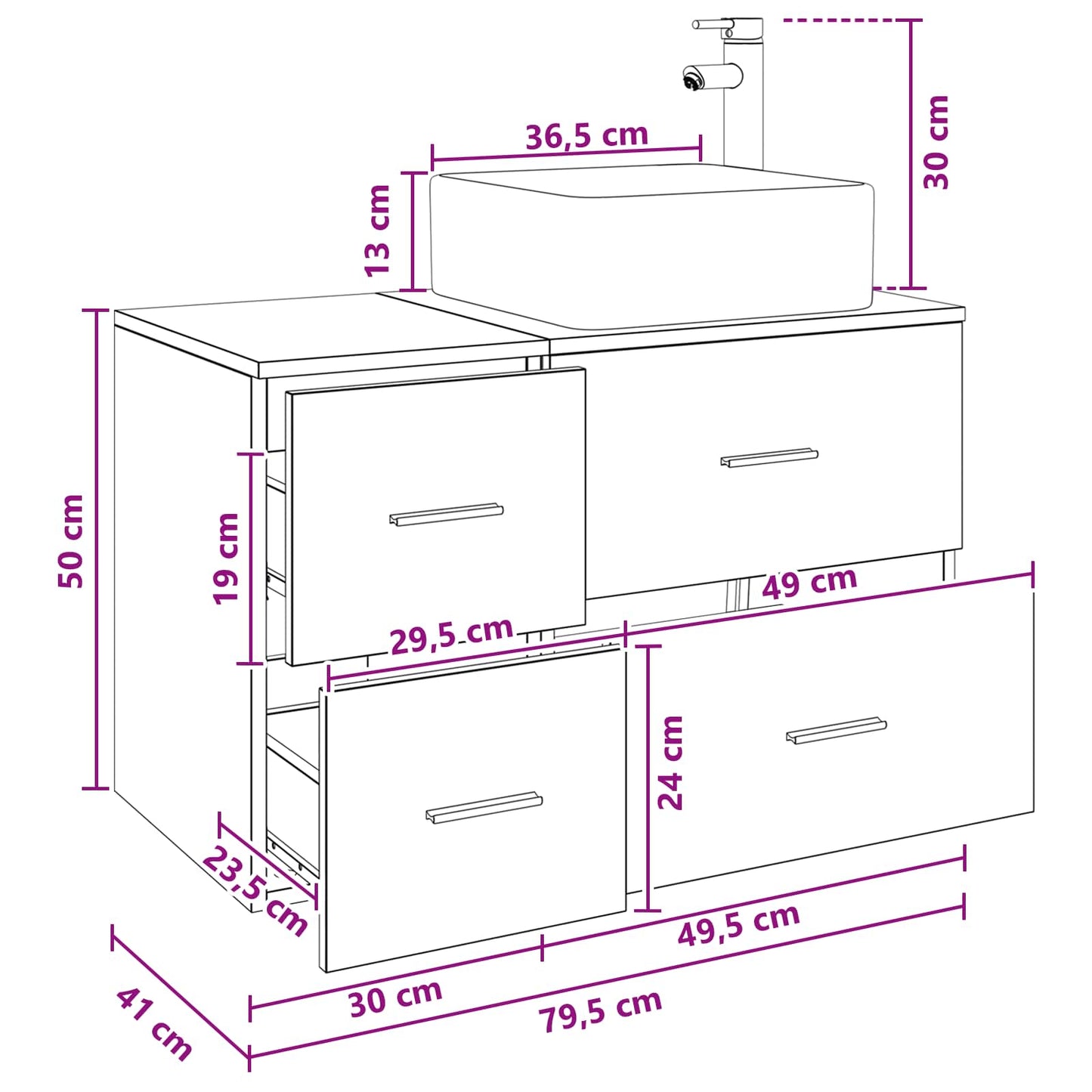 Bathroom Furniture Set 2 pcs Grey Sonoma Engineered Wood