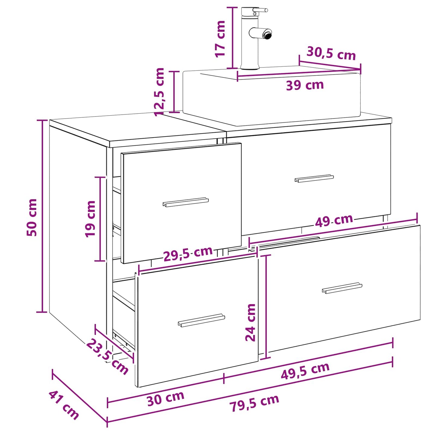 Bathroom Furniture Set 2 pcs Concrete Grey Engineered Wood