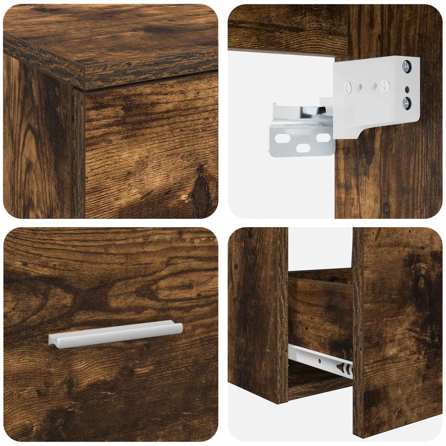 Bathroom Furniture Set 2 pcs Smoked Oak Engineered Wood
