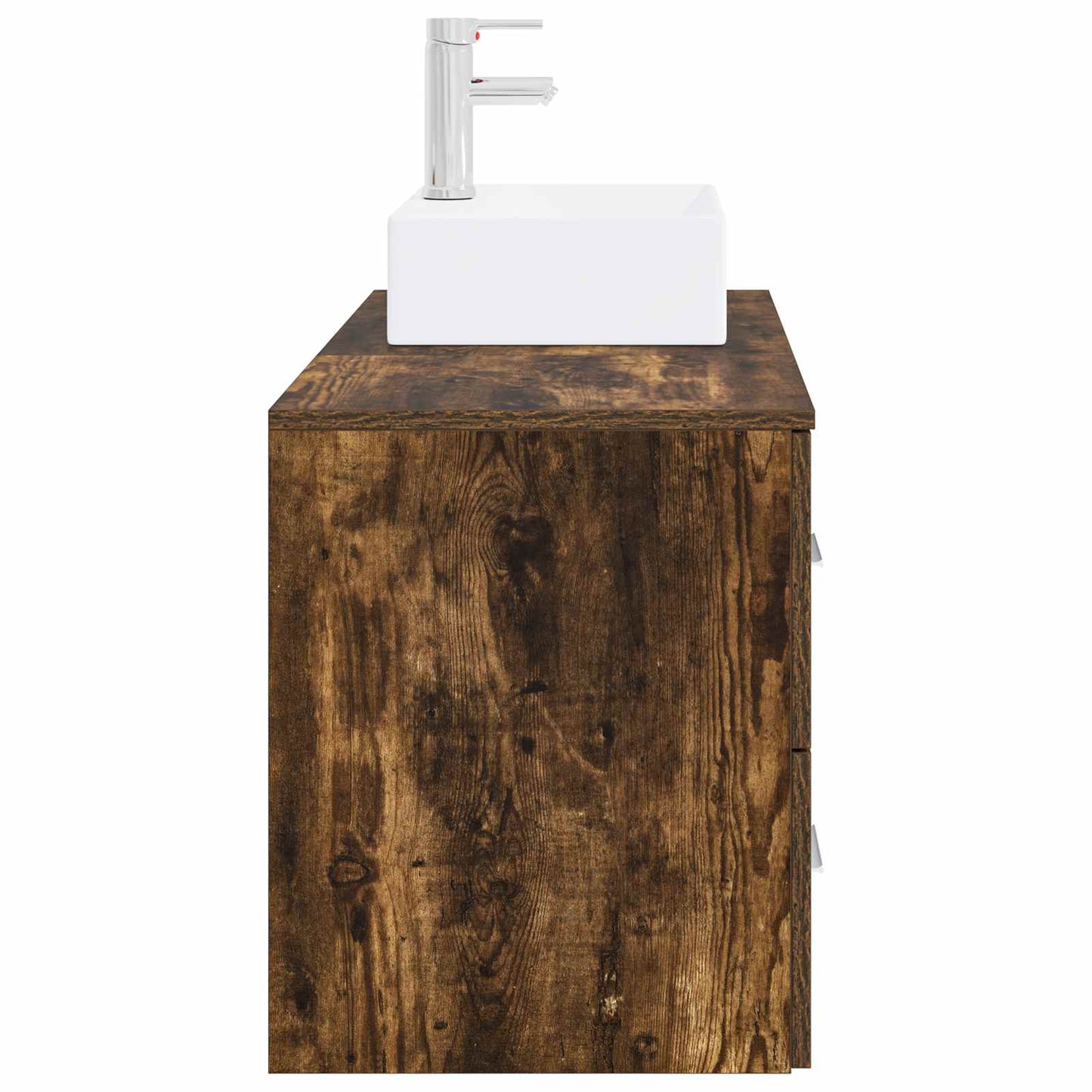 Bathroom Furniture Set 2 pcs Smoked Oak Engineered Wood