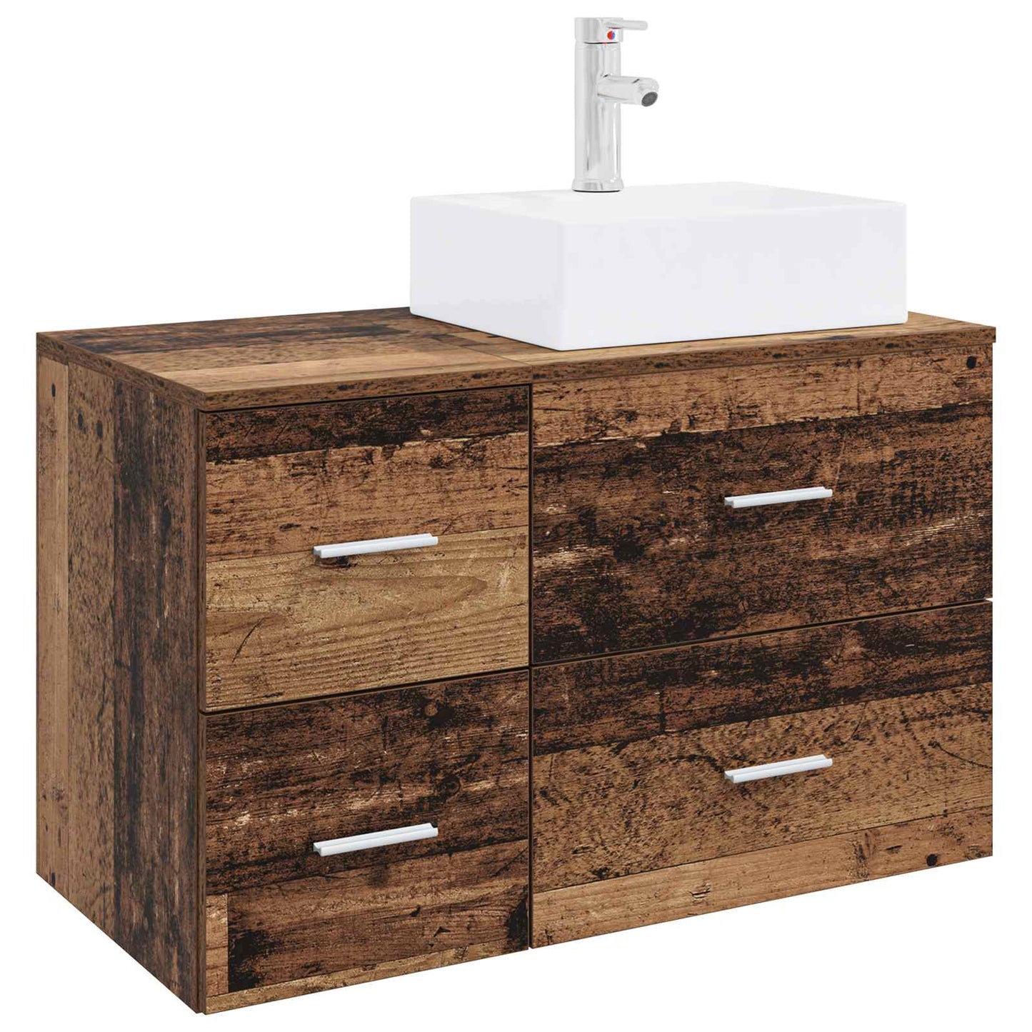 Bathroom Furniture Set 2 pcs Old Wood Engineered Wood