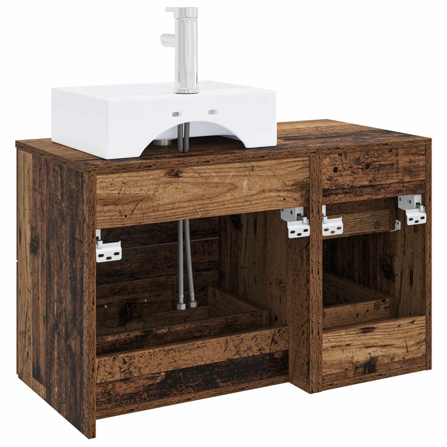 Bathroom Furniture Set 2 pcs Old Wood Engineered Wood