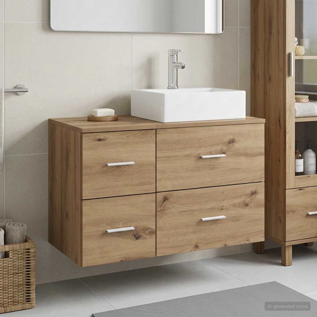 Bathroom Furniture Set 2 pcs Artisan Oak Engineered Wood