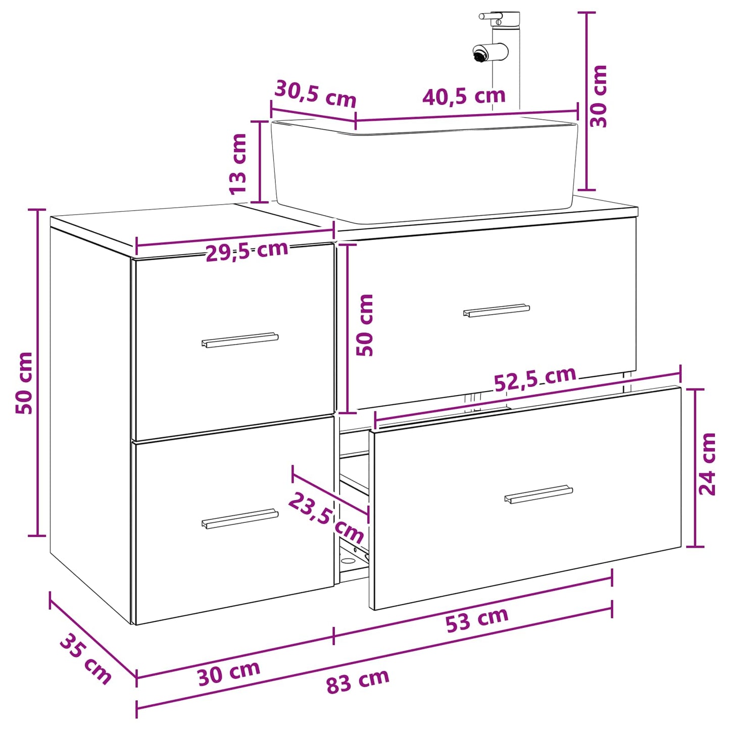 Bathroom Furniture Set 2 pcs Black Oak Engineered Wood