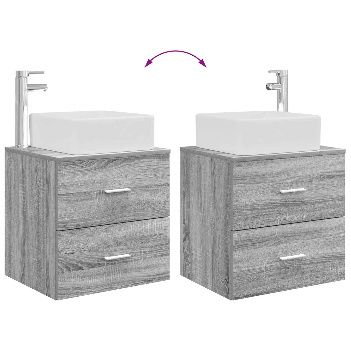 Bathroom Furniture Set 2 pcs Grey Sonoma Engineered Wood
