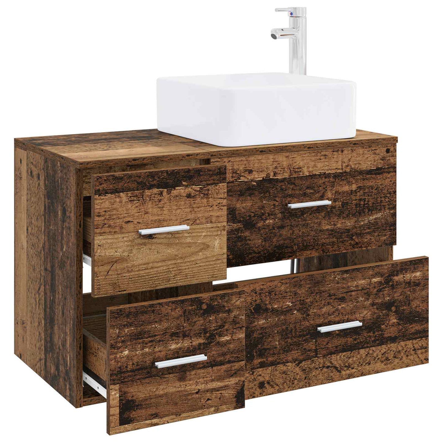 Bathroom Furniture Set 2 pcs Old Wood Engineered Wood