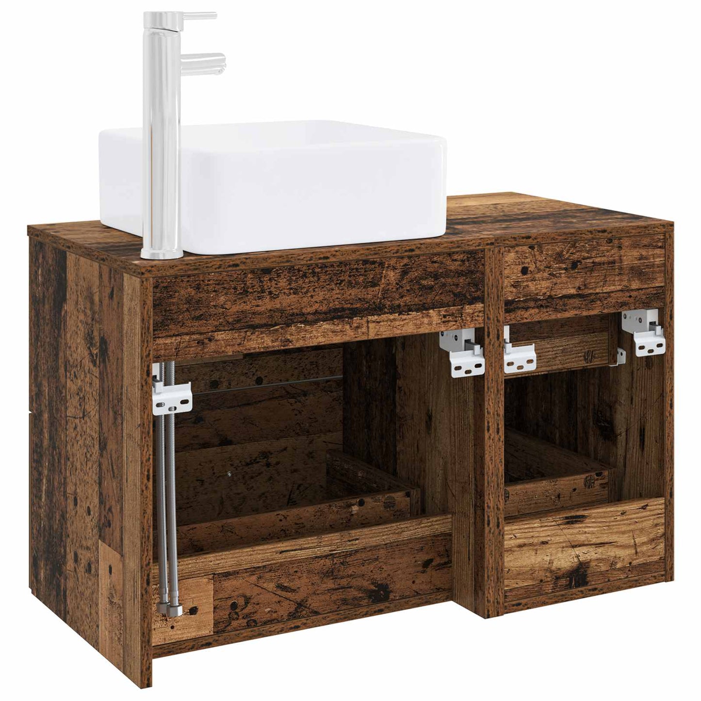 Bathroom Furniture Set 2 pcs Old Wood Engineered Wood