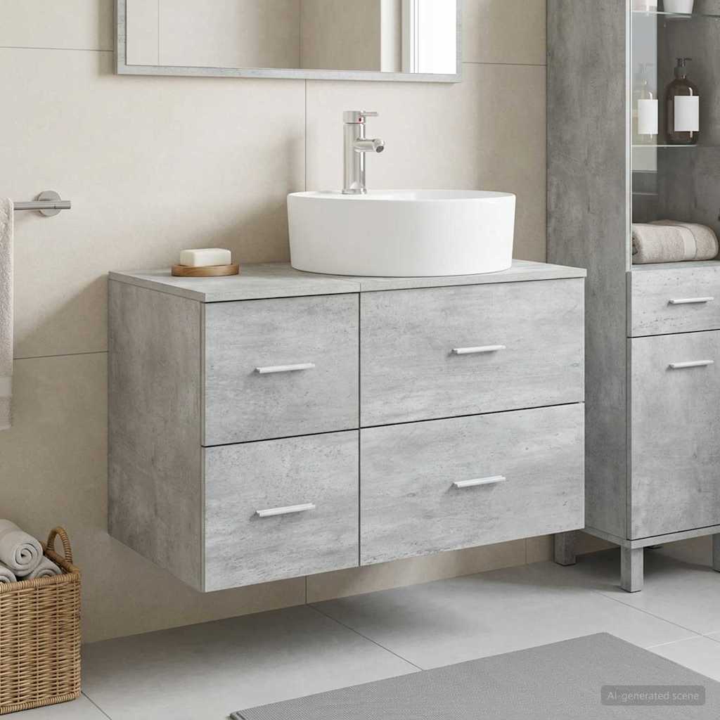 Bathroom Furniture Set 2 pcs Concrete Grey Engineered Wood