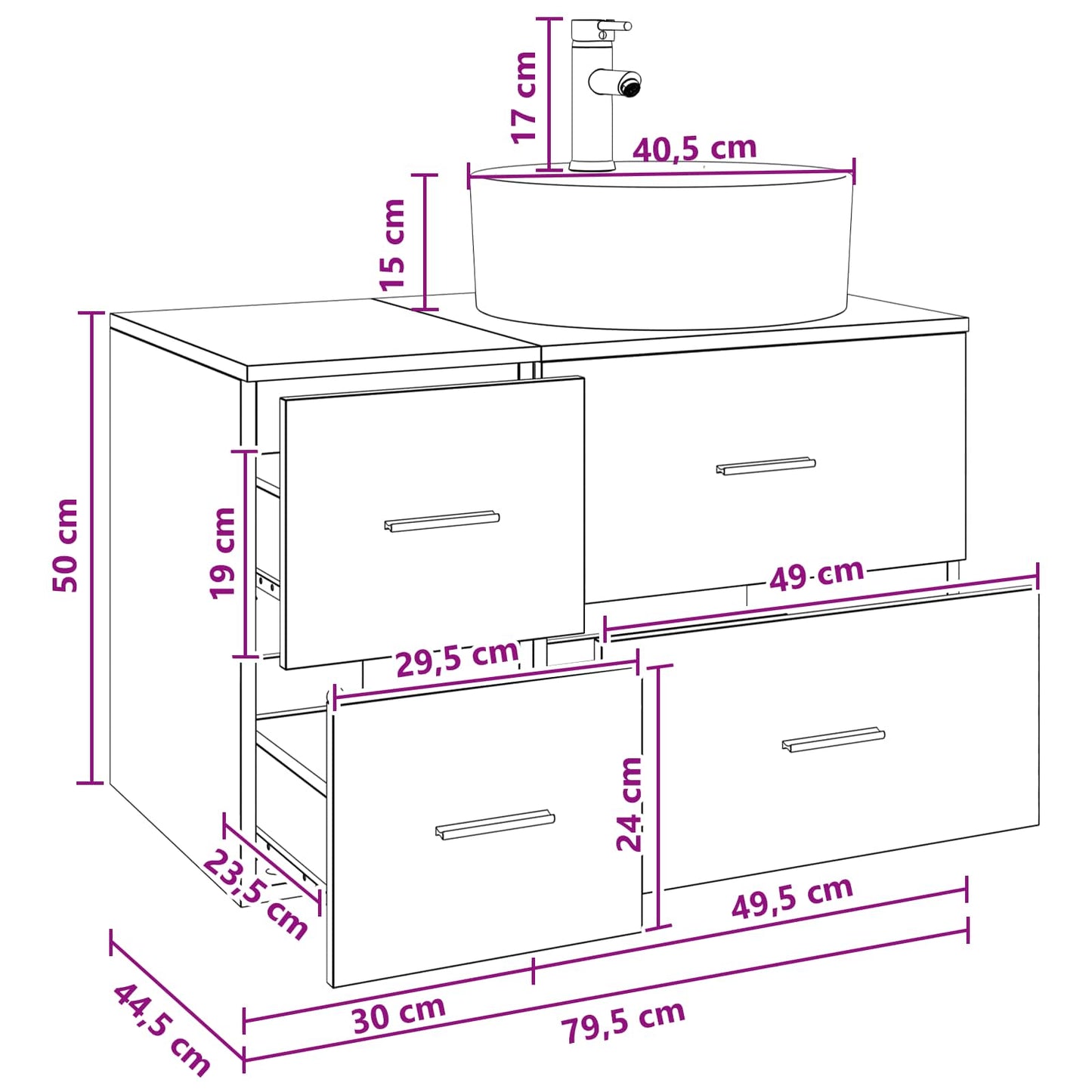 Bathroom Furniture Set 2 pcs Smoked Oak Engineered Wood