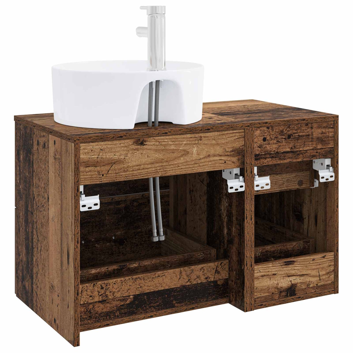 Bathroom Furniture Set 2 pcs Old Wood Engineered Wood