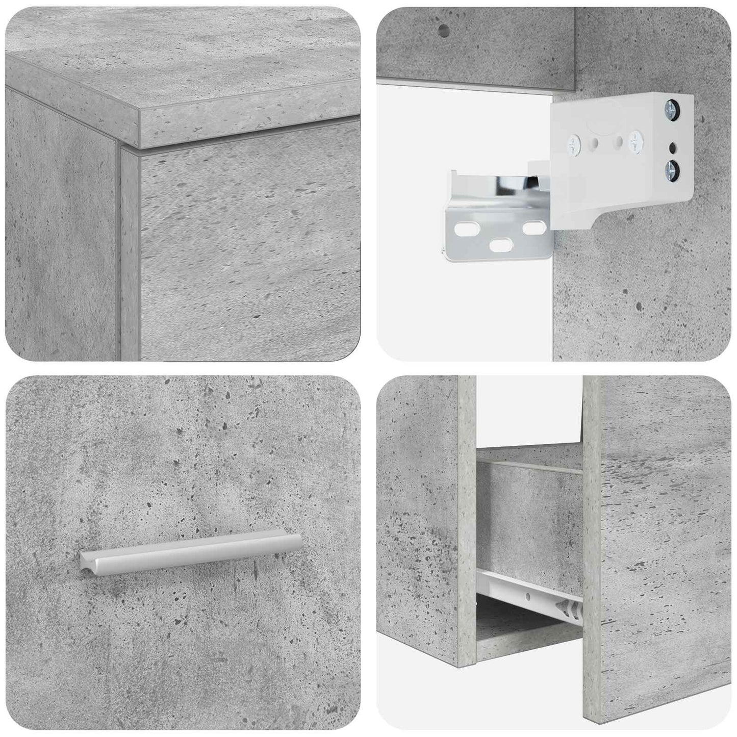 Bathroom Furniture Set 2 pcs Concrete Grey Engineered Wood