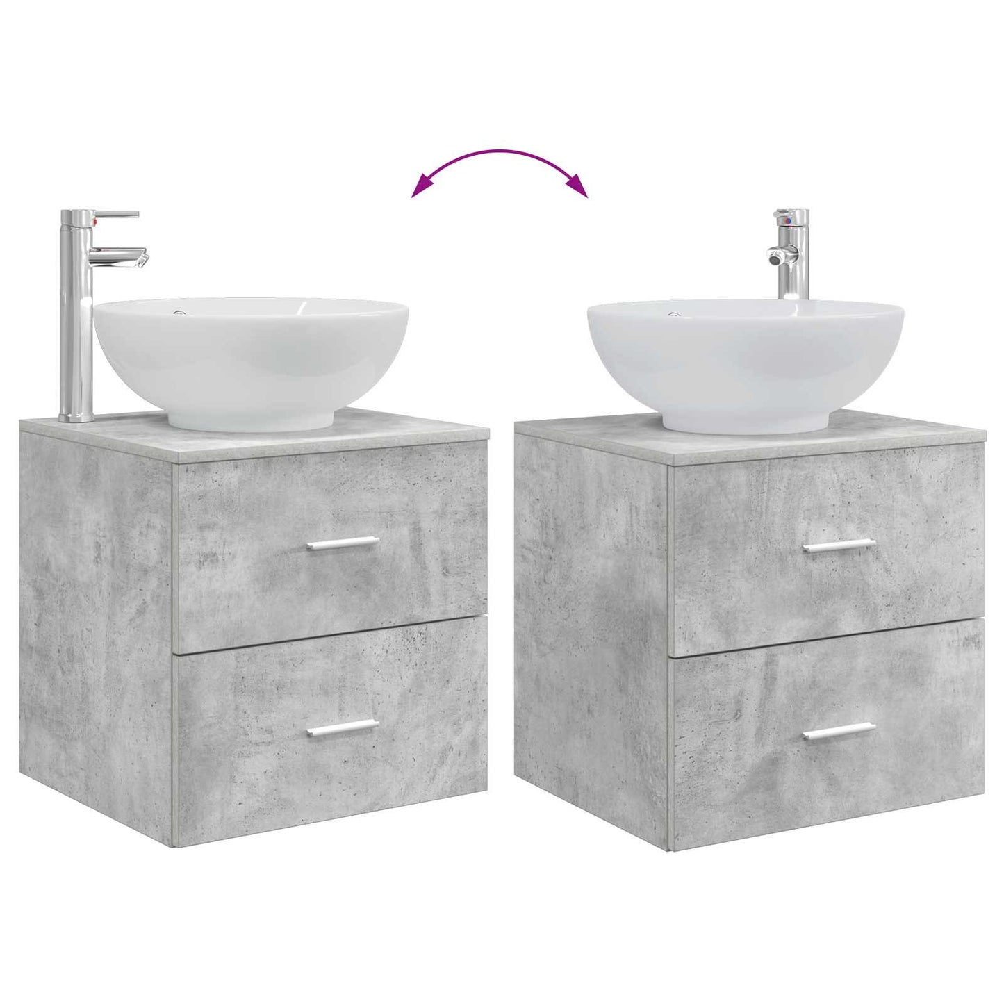 Bathroom Furniture Set 2 pcs Concrete Grey Engineered Wood