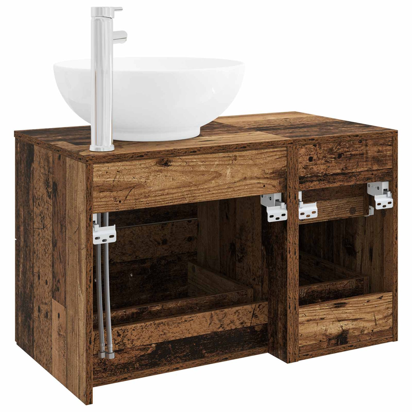 Bathroom Furniture Set 2 pcs Old Wood Engineered Wood