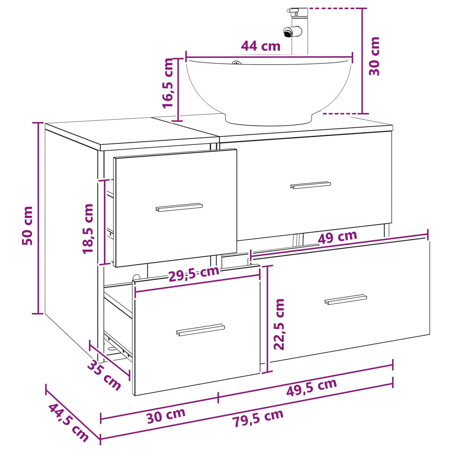 Bathroom Furniture Set 2 pcs Artisan Oak Engineered Wood
