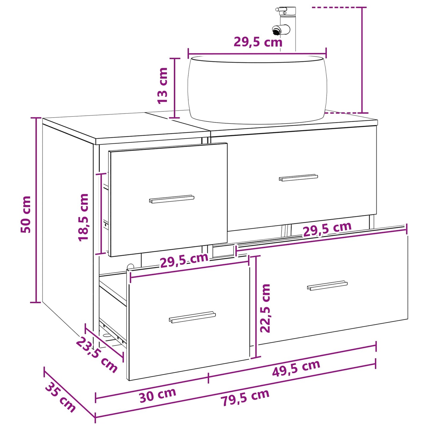 Bathroom Furniture Set 2 pcs White Engineered Wood
