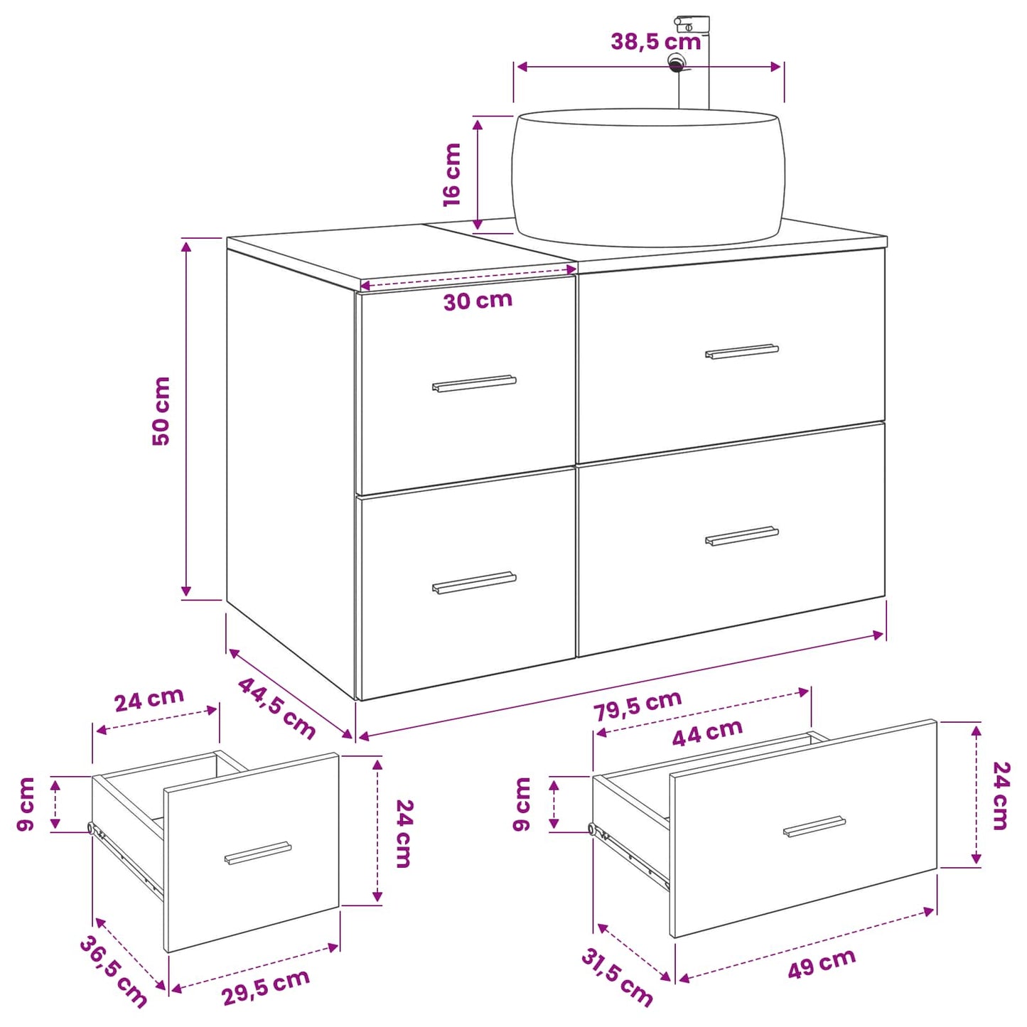 Bathroom Furniture Set 2 pcs Sonoma Oak Engineered Wood