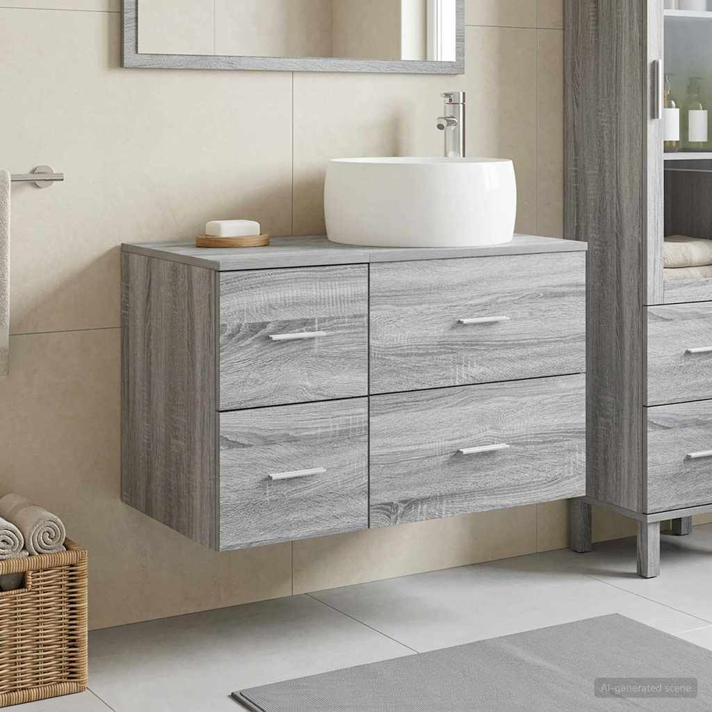 Bathroom Furniture Set 2 pcs Grey Sonoma Engineered Wood