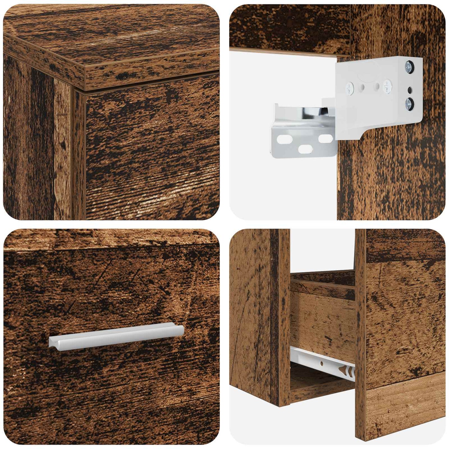 Bathroom Furniture Set 2 pcs Old Wood Engineered Wood