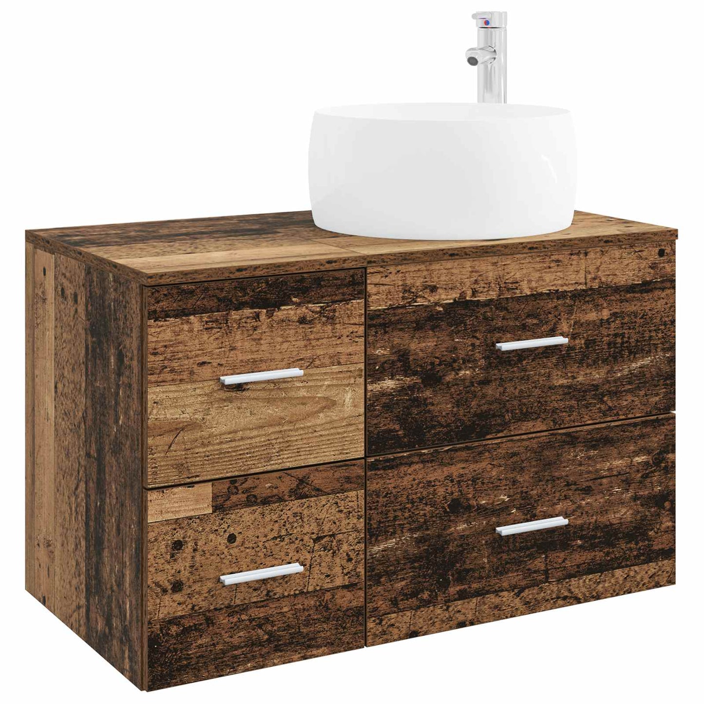 Bathroom Furniture Set 2 pcs Old Wood Engineered Wood