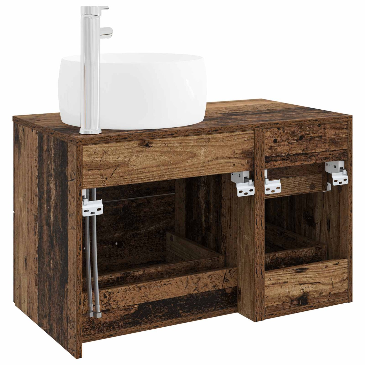 Bathroom Furniture Set 2 pcs Old Wood Engineered Wood