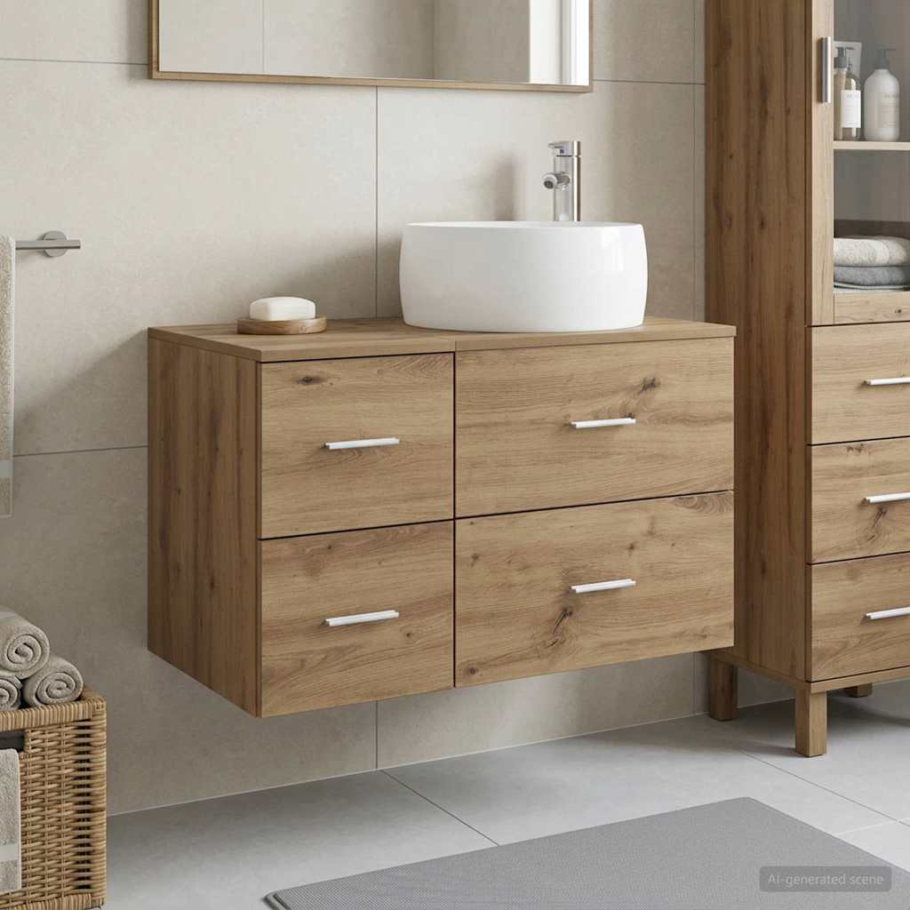 Bathroom Furniture Set 2 pcs Artisan Oak Engineered Wood